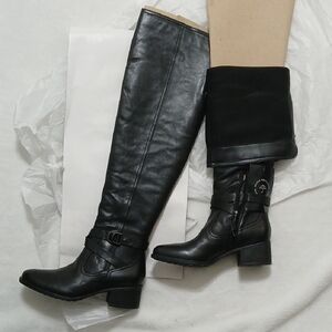 Naturalizer Black Leather Over the Knee Boots Size 7 NEW